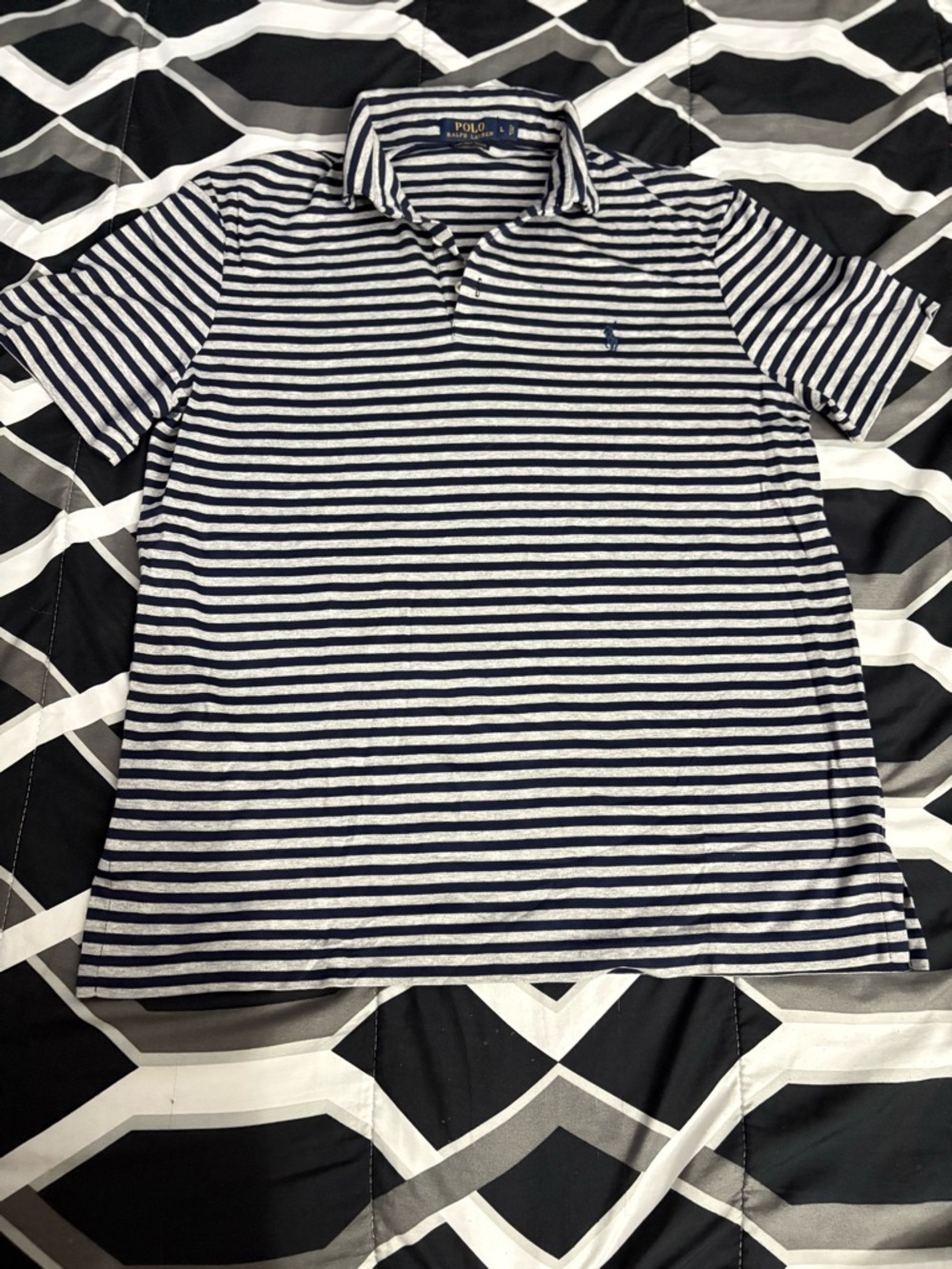 Polo by Ralph Lauren Men's Navy & White Striped Polo